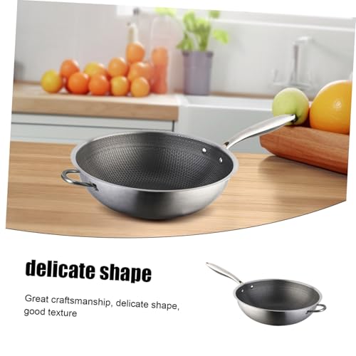 Wok de acero inoxidable con agarre tipo panal y antiadherente miniatura 3