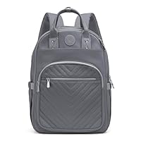 NEWBELLA 17L Laptop Backpack for Women - Water Resistant College Backpack with Multiple Pockets, Ergonomic Support for School, Work, Travel (Grey 11.81"*17.32"*5.91")