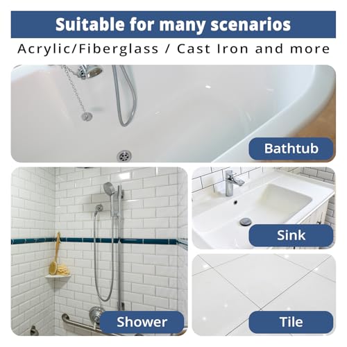 DWIL Tub Paint, Kit para Reparación de Bañera y Azulejos con Herramientas, Pintura para Bañera de Base Acuosa y Bajo Olor, Fácil de Usar para Lavabo, Baño y Ducha, Semi-Brillante Blanco 35oz para 50-55 m2 miniatura 5