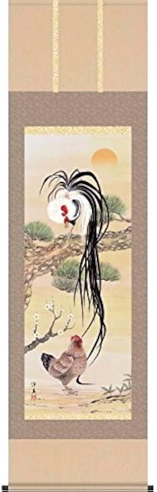 風外/双鶏画賛/掛軸/名家伝来/Z-882 風外/双鶏画賛/掛軸/名家伝来/Z-882