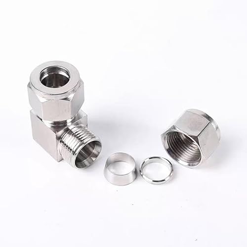 Closmos Stainless Steel 304 Compression 90 Degree Elbow 1/4 Inch Od X 1/4 Inch Od Tube Fitting With Double Ferrule thumb #3