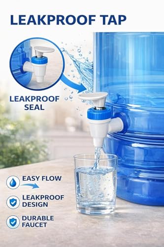 Image of Plastic Water Dispenser Bottle, BPA Free, Large Container Without Thread Cap (10 L Blue)