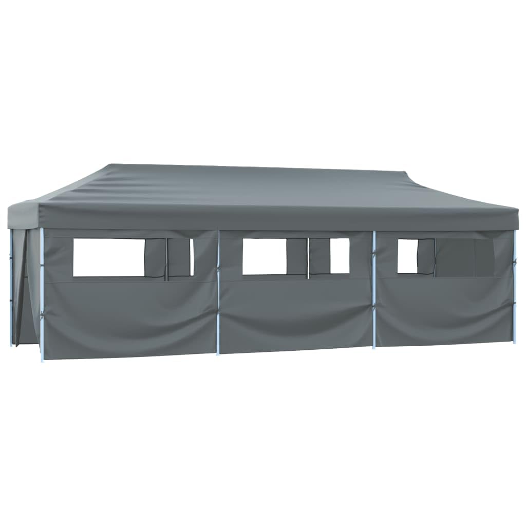 Namiot Pop-Up Składany 8 ścian Antracyt 870x291x315 cm | Markiza oksfordzka z powłoką PCV, odporna na rdzę stalowa rama, idealna na imprezy plenerowe