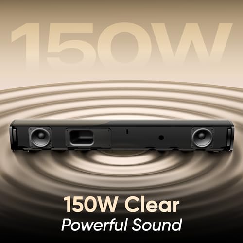 Image of Mivi Nex 150 Soundbar with Subwoofer | 150W Home Theater Speaker | 2.1 Channel Sound Bar for Smart TV | Bluetooth v5.3 | HDMI, ARC, Coaxial & USB Speaker Home Theatre | Made in India (Black)