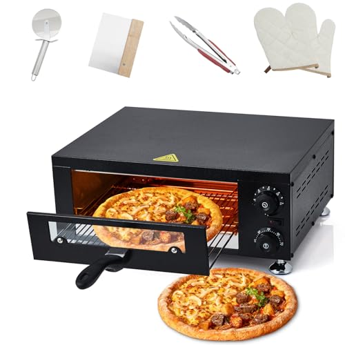 Electric Pizza Oven Indoor Countertop Pizza Oven with Viewing Window,