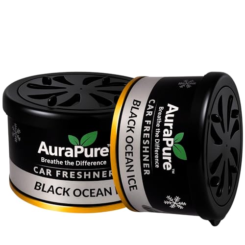 Image of Black Ocean Ice Gel Car Air Freshener | Long-Lasting Premium Dashboard Fragrance | Stylish Car Interior Perfume Gel | Cool Oceanic Scent | 100g | Freshens Car Air for 40+ Days