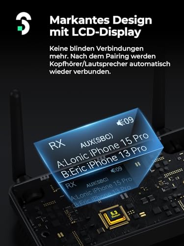 Soomfon Bluetooth 5.3 TV-Bluetooth-Transmitter mit Dual-Antenne