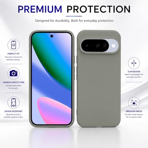 Image of FIRST MART Matte Silicone Back Cover for Google Pixel 10 - Green