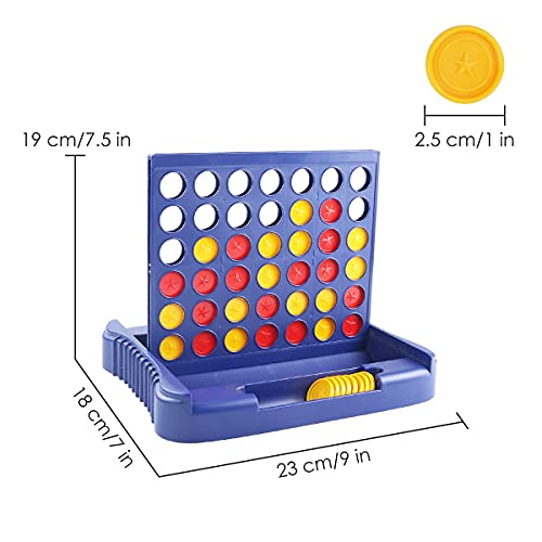 Pup Go 4 In A Row Game Large - 6 Spare Discs Included, Board Games Toys For Kids, Classic Four In A Row And Family Fun Games For Ages 3 4 5 6 7 8 12 Year Old Boys Children Adults (Blue) #TOP2