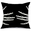 AACORS Halloween Decor Throw Pillow Cover 18X18 Skeleton Decorations Farmhouse Decorative Black Cushion Case Autumn for Home Sofa Couch