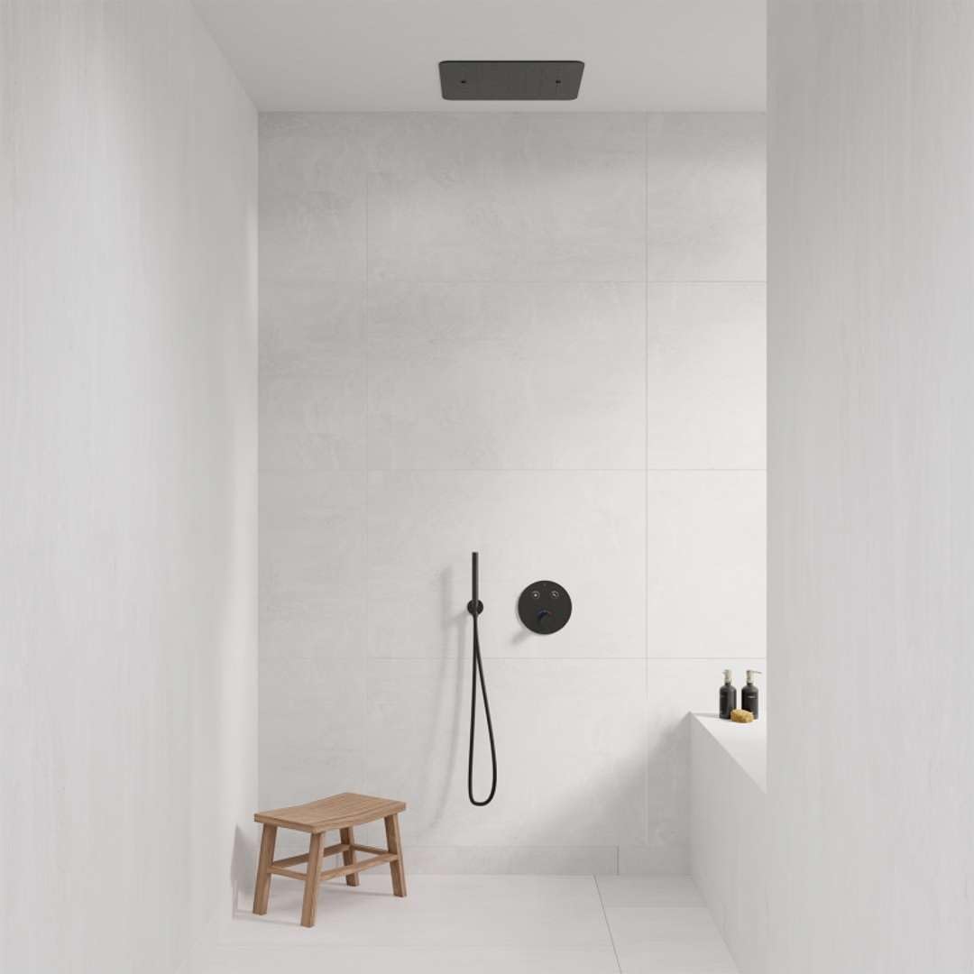 Steinberg Relax Rain ducha mural, montaje empotrado en el techo, Easy-Clean, 500x500mm, 39055, Color: Matt Black