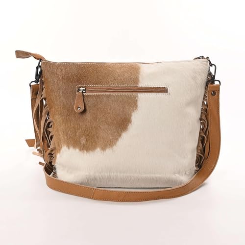 Cowgirl Crossbody Handbag - Cowhide and Alligator Leather with Fringes3