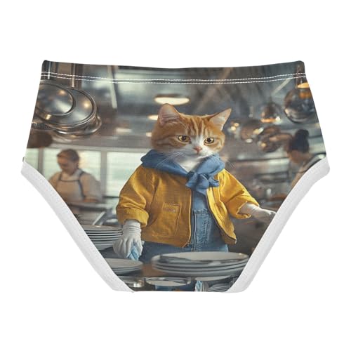 Orange and White Cat Dressed in Jeans Toddler Girls's Underwear 2T 202b88222