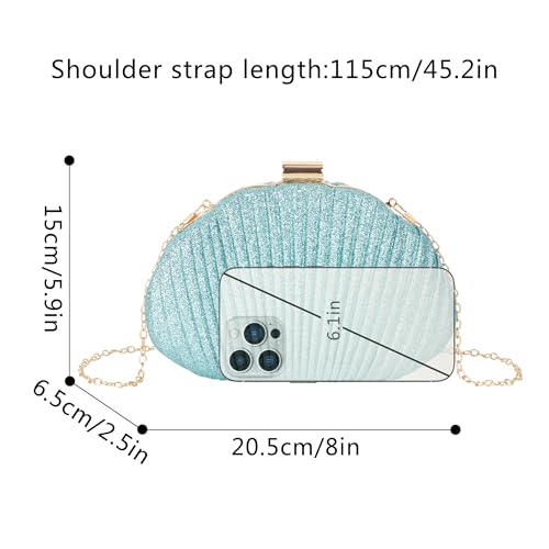 Image of Women Seashell Evening Bag Purse Mermaid Chain Strap Clutch Handbag Shoulder Bag | Seashell
