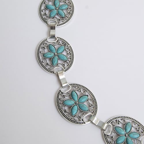 appuivbt Western Turquoises Chain Belt for Women Waist Chain Belt Belly Chain for Dress Body Chain Jewelry 7