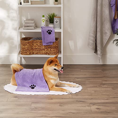 Image of Bone Dry Pet Grooming, Embroidered Microfiber Towel Drying Collection, 15x30, Lavender
