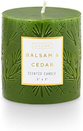 ILLUME Noble Holiday Balsam & Cedar Candle, 3"x3" Pillar