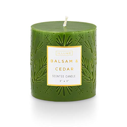 Illume Noble Holiday Balsam & Cedar Candle, 3"X3" Pillar #TOP20