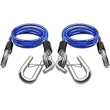 NAZOU 48' Heavy-Duty Trailer Safety CablesTrailer Safety Chains with Hooks, Trailer Chain Extension, Trailer Brakeaway Cable, Boat Winch Strap with Hook (1/3Inch,Pack of 2)