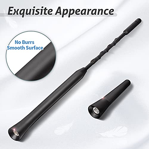 Eightwood mini car antenna 6.5cm + 23cm FM/DAB car roof radio antenna universal replacement pole car aerial with strong FM/DAB receiving function，Screws M4 M5 M6