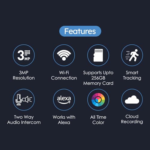 Image of MANOMAY Protect Bot 3MP Wi-Fi Pan-Tilt Camera [STQC Certified] 360 Smart Home CCTV, AI Human Tracking, Color Night Vision, 2-Way Audio, Alexa Voice Control, 256GB Memory Card Support M1078S