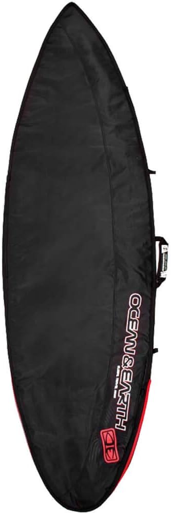 Ocean & Earth Aircon Black/Red/Grey Shortboard Board Bag - Fits 1 Board - 7'