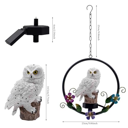 Statue de hibou à suspendre en résine étanche avec chaîne incluse - 2