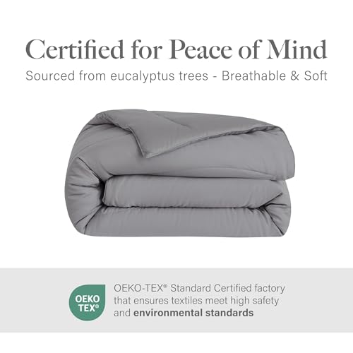 Image of Modern Threads Tencel Lyocell Luxury Ultra Soft Down Alternative Comforter, Platinum, Queen