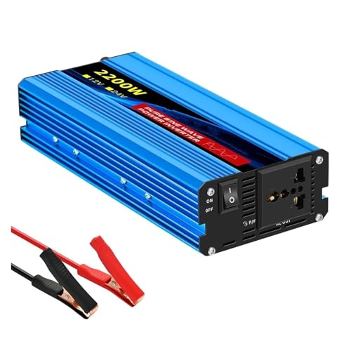 Convertisseur 24V 110V 2200W à onde sinusoïdale pure et double prise CA