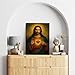 Sacred Heart of Jesus Canvas Wall Art Catholic Divine Mercy Prints Wall Decor Christ Jesus Portrait Poster Christian Religious Picture Artwork for Bedroom Living Room Prayer Room 12x16 Inch Framed