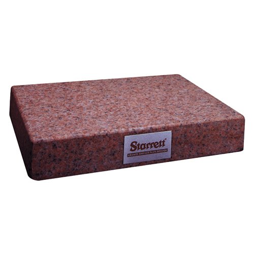 Starrett 80616 Crystal Pink Granite Surface Plate, Grade B Toolroom, No