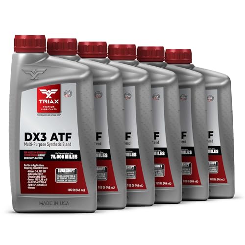 TRIAX DX3 ATF - Compatible with Most GM Dexron III and Ford Mercon Applications- Multi-Purpose, Friction Optimized, High Mileage Automatic Transmission Fluid (6 Quart Pack)
