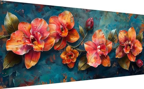 Broderie point de croix strass orchidée 5D de qualité supérieure pour grand tableau perle