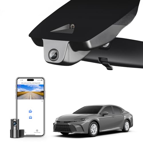 Mangoal Front 4K & Rear 1080P Dash Cam Custom fit for Toyota Camry 2025 2026 (Model C), Hybrid LE SE XLE XSE, Integrated OEM Look, UHD 2160P Video, App & WiFi, Easy to Install, GPS, 128GB Card