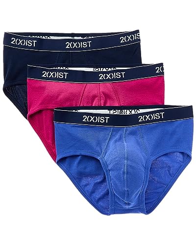 2(X)IST 3-Pack Essential Contour Pouch Brief Dazzling Blue/Varsity Navy/Festival Fuchsia MD