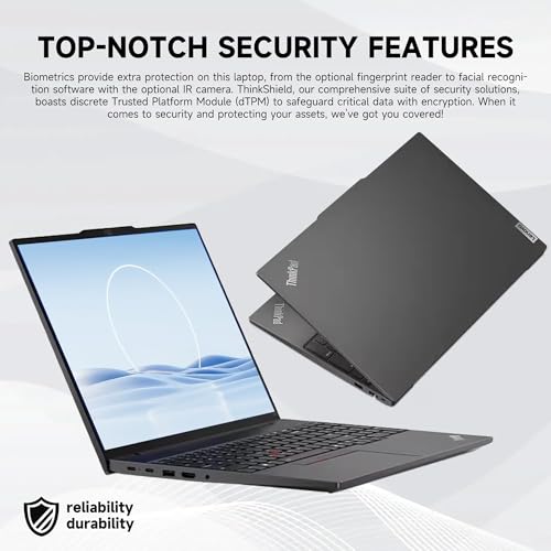 Image of Lenovo ThinkPad E16 Gen 2 Business Laptop, 16 inch FHD+ Anti-Glare Touchscreen, AMD Ryzen 7 7735U, 32GB DDR5, 1TB SSD, Wi-Fi 6E, Fingerprint, Backlit, Webcam, Windows 11 Pro