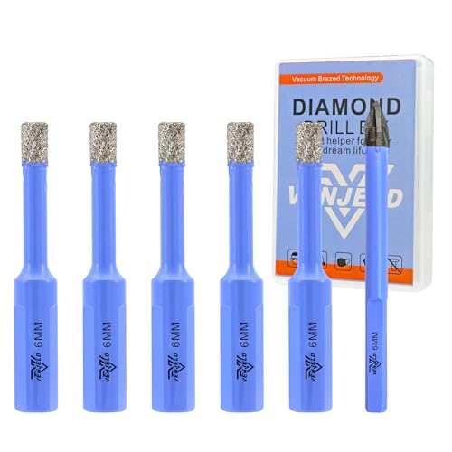 VENJELD Punte Trapano Diamantate 5 Pezzi 6mm