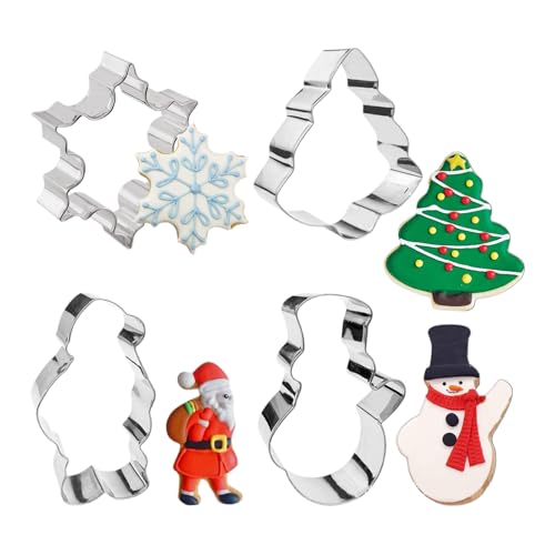 Huayeex Cortador De Galletas Navideño - Molde Cortador Para Galletas Navideñas,Utensilio De Repostería Para Decorar Magdalenas Sándwiches Queso Pastel Glaseado
