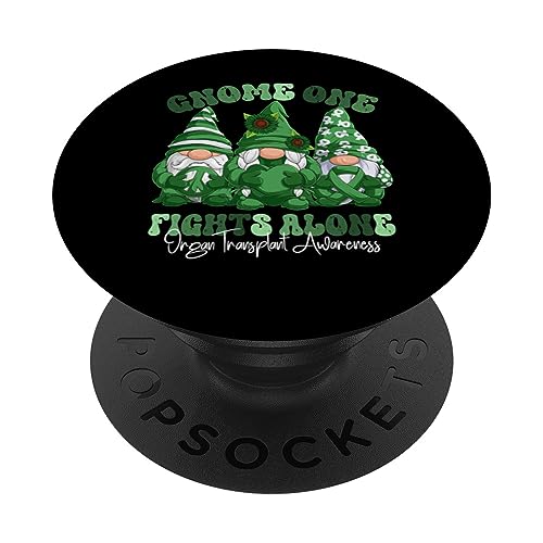 Gnomos de cinta verde del mes de concienciación del trasplante de órganos PopSockets PopGrip Intercambiable
