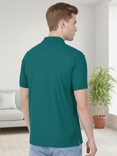Image of Lux Cozi Men's Cotton Solid Polo Tshirt | Collar Tshirts | Half Sleeves | Stylish & Premium All Day Wear | Pack of 1