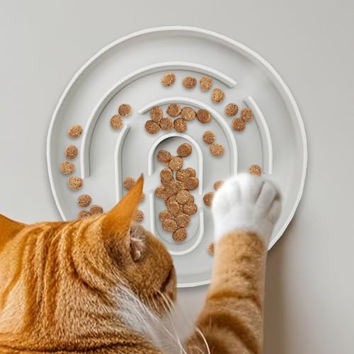 Katzenfutter-Labyrinth – Lustiger Puzzle-Futterspender für Katzen, langsamer Futternapf | Katzenfutter-Labyrinth-Spielzeug, interaktiver Katzen-Puzzle-Futterspender, Beschäftigungsspielzeug für Katzen