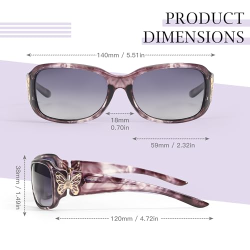 SIPHEW Women's Polarized Sunglasses - Wrap Around Stylish Rectangular Frame w UV Protection Sun Glasses for Women4