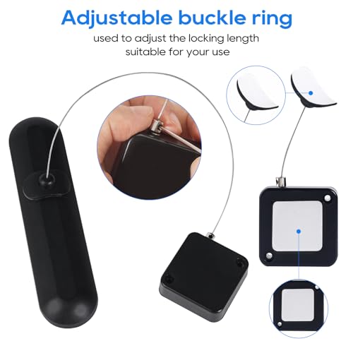 Image of Retractable Remote Control Tether Lock: 6.5 ft Upgraded Pulling Force Security Lanyard Lock with Adjustable Cable Leash Length Clasp for TV Remote Control, Gaming Controller, Tablets Showroom (10 PCS)
