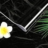 Oxdigi Marble Contact Paper 24 x 196 inches Self Adhesive Peel & Stick Wallpaper for Kitchen Countertop Cabinet Furniture Waterproof PVC Removable Black