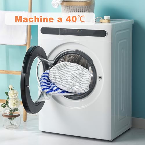 Anboo 2 Panni Di Ricambio Per Rowenta Clean & Steam ZR005801/RY7/RY8, Panni In Microfibra, Tampone Per Mop Riutilizzabile Per Pulire E Strofinare I Pavimenti (Blu E Grigio-2 Pezzi) - 5
