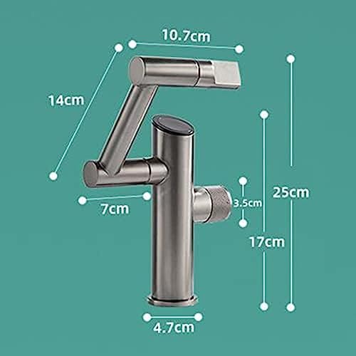 Robinet mitigeur de lavabo cascade avec affichage de température dynamique blanc