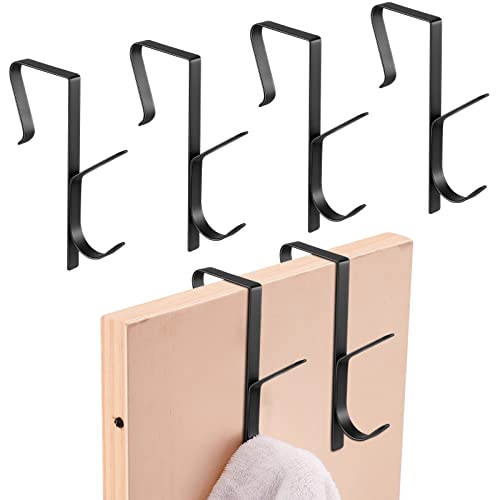 Double Hook Cubicle Wall Hook Over The Door Hooks Hanger Over The Panel Cubicle Accessories Metal Cubicle Hooks Office Partition Cubicle Coat Hanger For 1.5-2.5'' Thick Doors Whiteboard, Black (4 Pcs) #TOP26