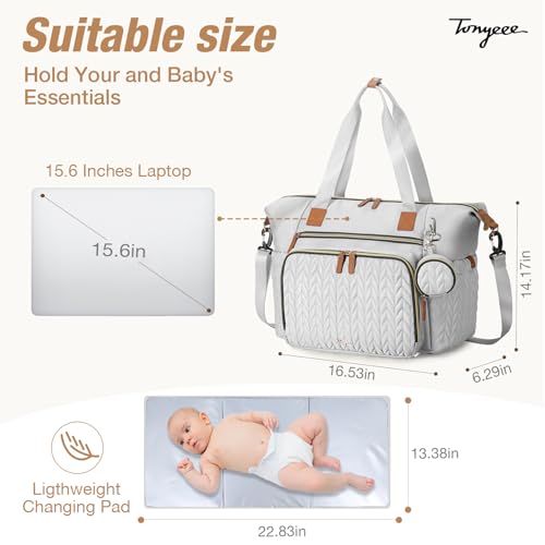 Image of Diaper Bag Tote, Large Baby Hospital Bag for Labor Delivery Mom