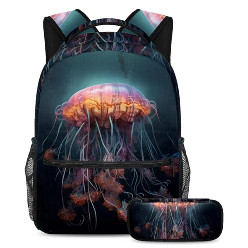 Sac à dos méduse rétro grand format au confort dorsal renforcé pour ados