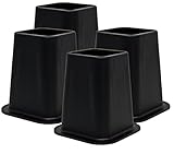 Kings Brand Heavy Duty 6-inch Bed Risers, Furniture Riser, Great for Under Bed Storage, Set of 4
